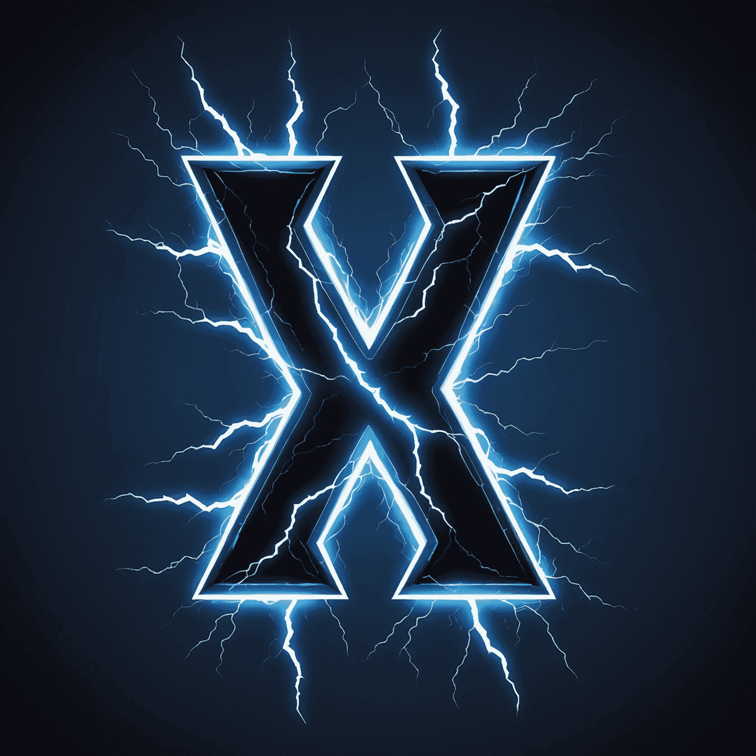 VITEX UKRAINE Logo - A stylized 'X' made of electric blue lightning bolts