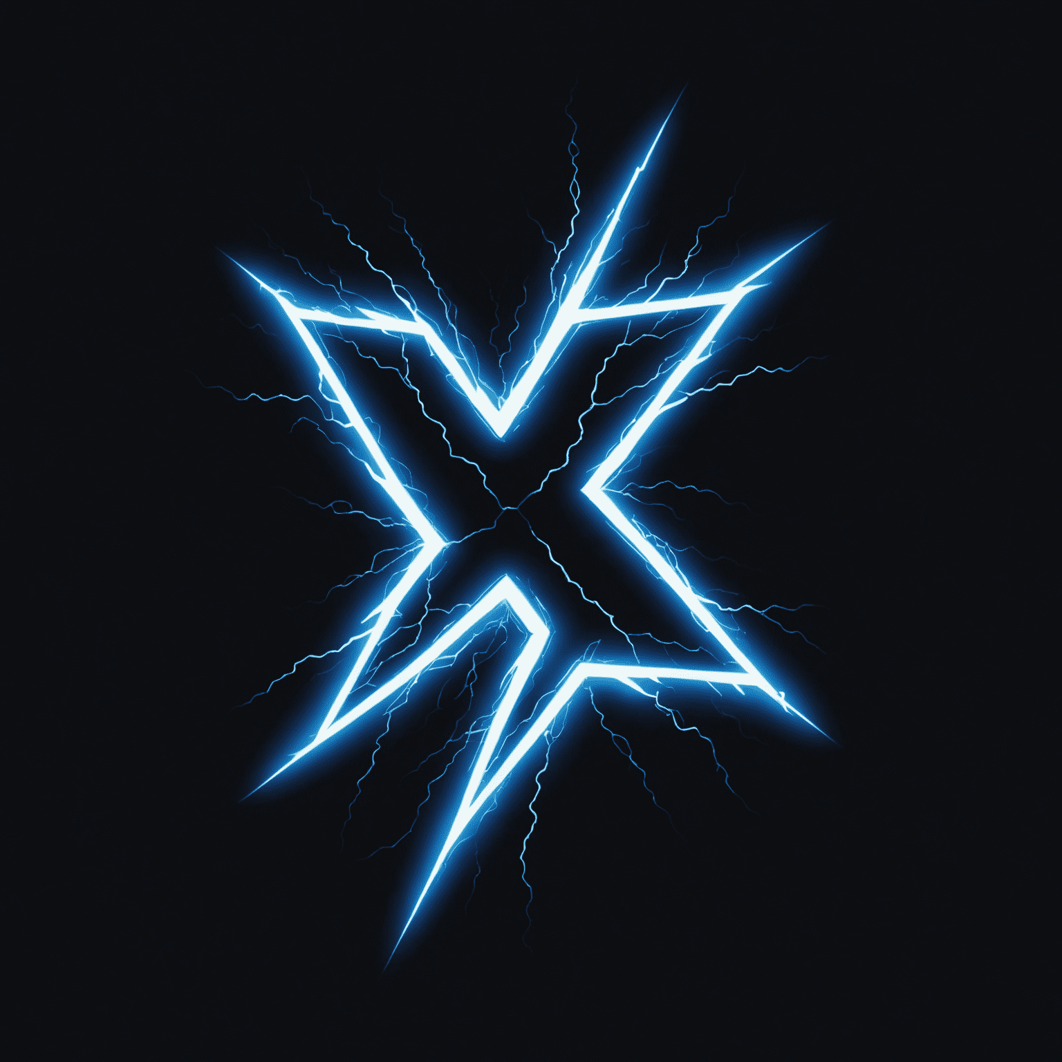 VITEX UKRAINE Logo - A stylized 'X' made of electric blue lightning bolts