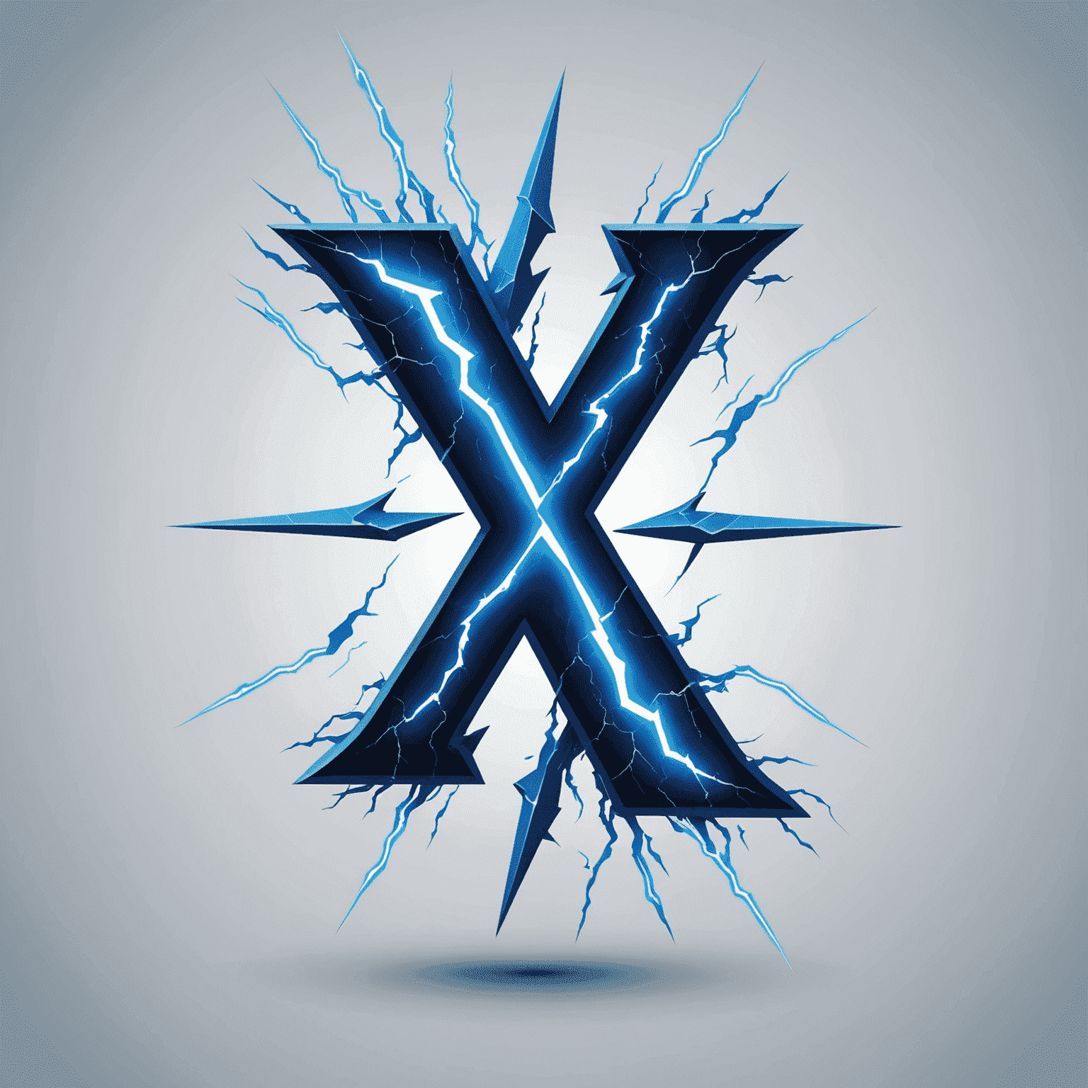 VITEX UKRAINE Logo - A stylized 'X' made of electric blue lightning bolts