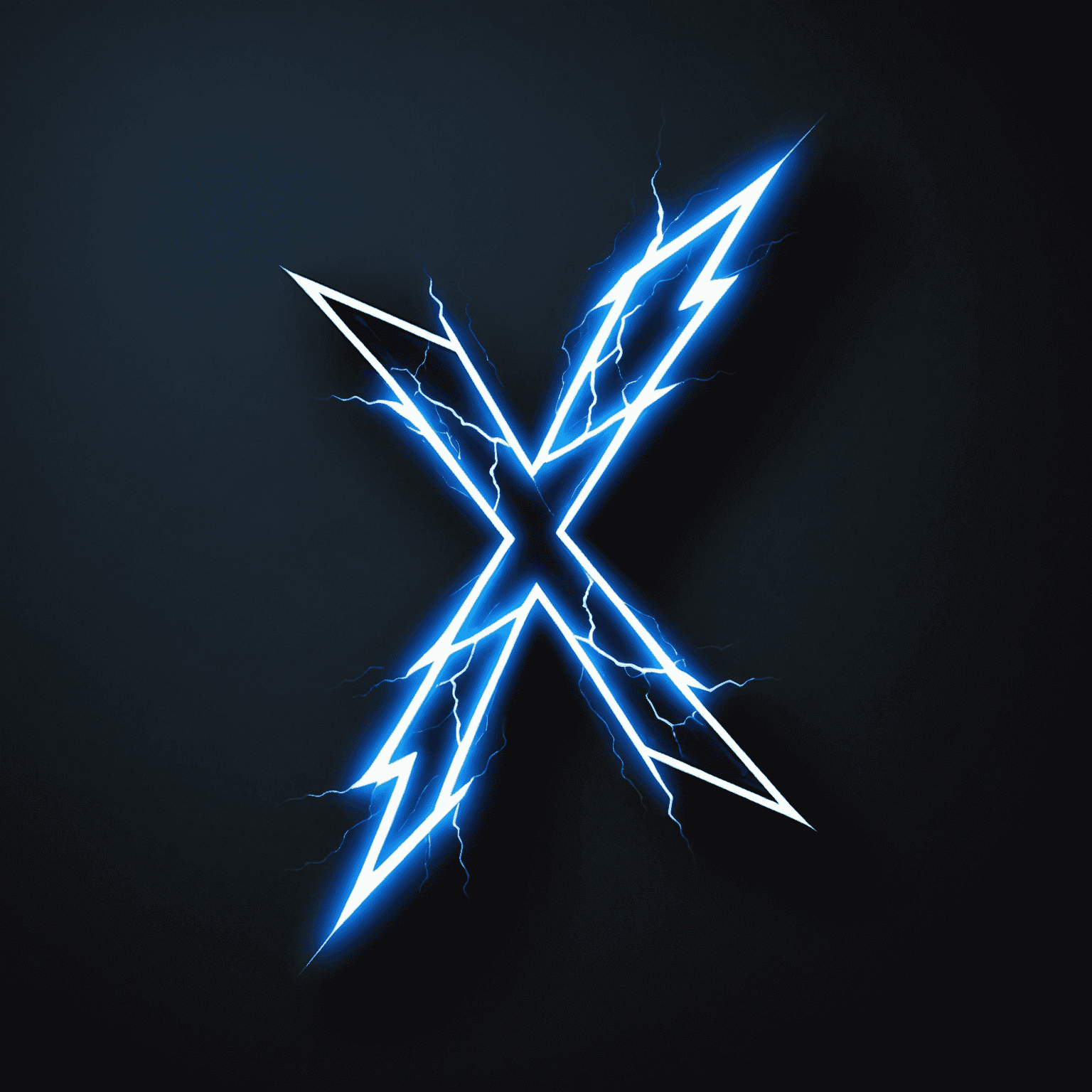 VITEX UKRAINE Logo - A stylized 'X' made of electric blue lightning bolts