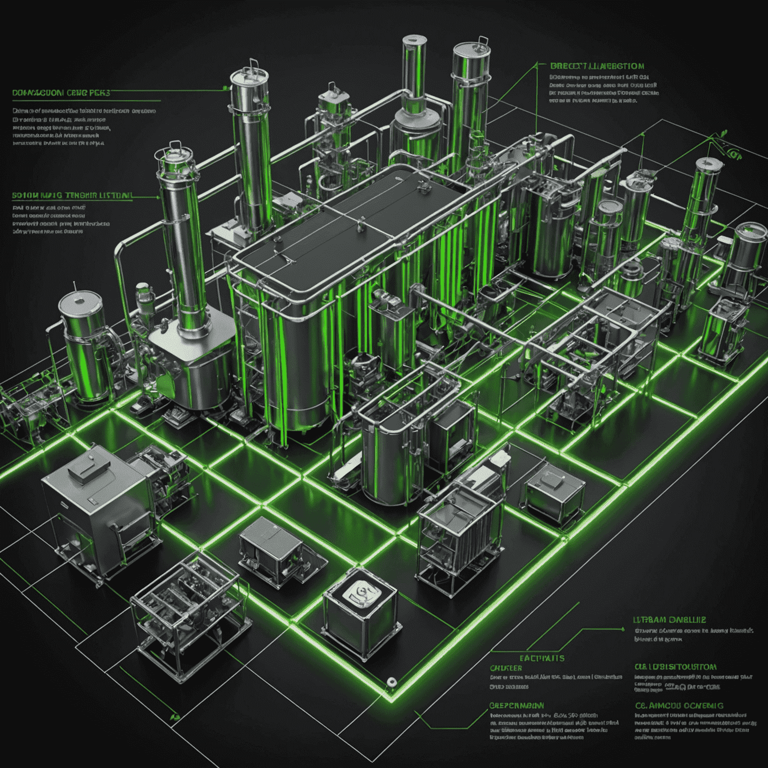 Diagram of Direct Lithium Extraction process showing selective ion capture technology with neon green highlights for lithium ions