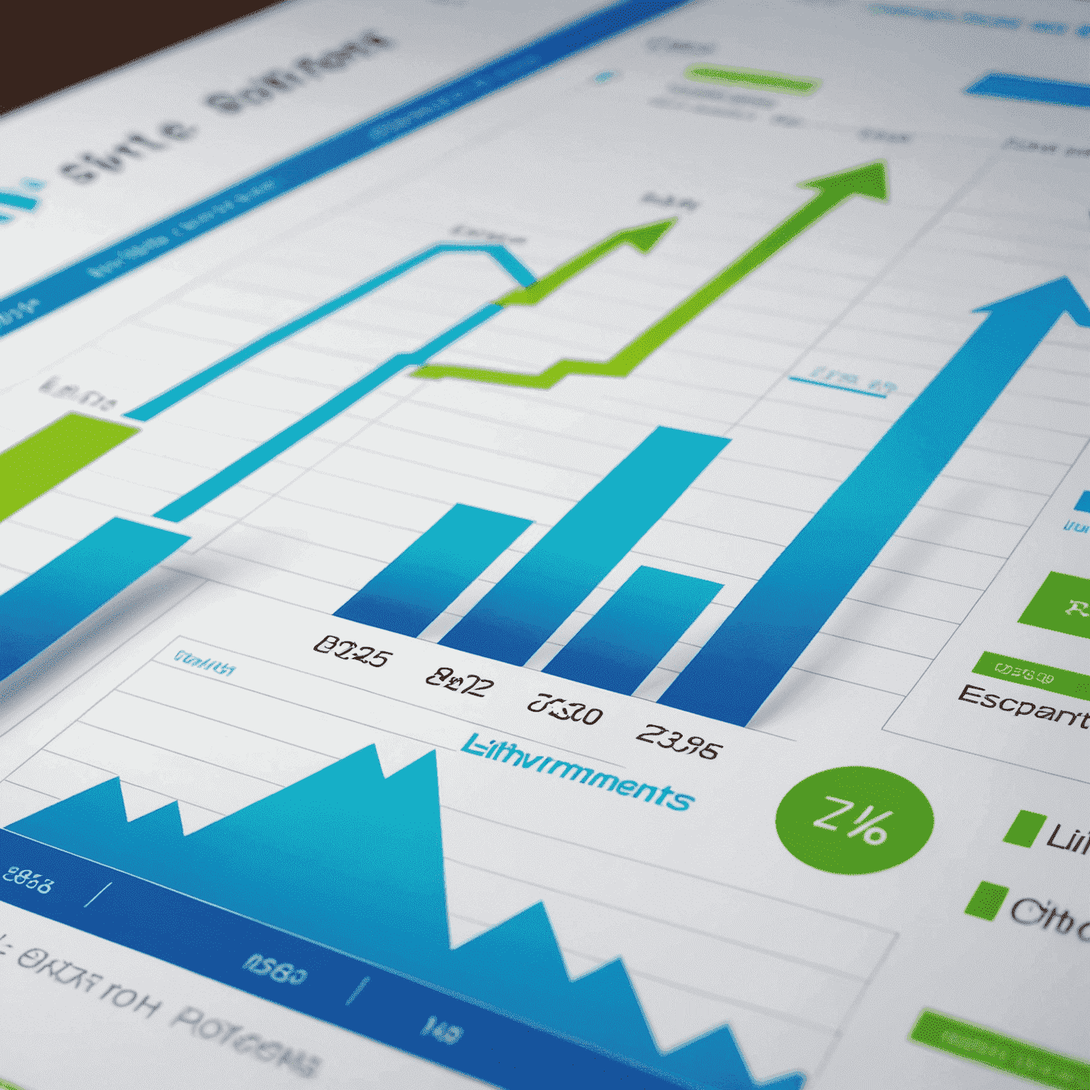 Financial chart with electric blue and neon green elements representing lithium investments